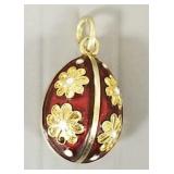 14K gold & enameled egg pendant- 4.4g