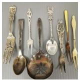 8 pcs sterling silver, etc items incl Francis I