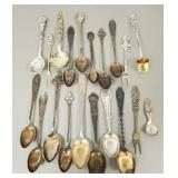 Twenty 830 silver souvenir spoons,etc- 6 toz total