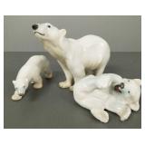 3 porcelain bear figures: 1 Royal Copenhagen &