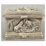 Antique French silverplate figural coffret/ box