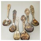 6 Scandinavian 830 silver souvenir spoons- 6 toz