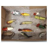 12 vintage fishing lures incl L & S Pikemaster,