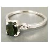 Orange Blossom platinum, green tourmaline &
