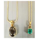 Two 14k pendant necklaces 5.4g total incl