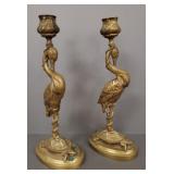 Pair brass figural candlesticks- 10'H
