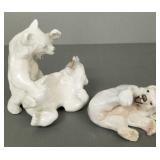 2 Royal Copenhagen bear figures: #1107 & #729 -