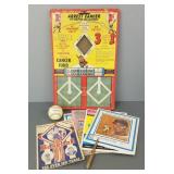 Group baseball items incl signed Saints ball,