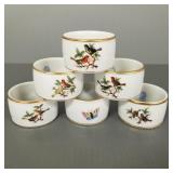 6 Herend Rothschild Bird napkin holders