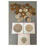 Group U.S. coins incl 1923 Peace 90% silver