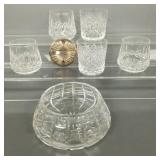 6 pcs Waterford & 1 sterling silver pocket mirror-