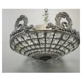 French style ornate metal & prism lighted