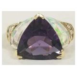 10k gold ring s/w large trillion cut