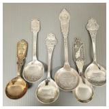6 Scandinavian 830 silver souvenir spoons- 6 toz