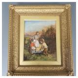 Antique W. Hemsley signed oil painting on board-