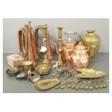 Group vintage copper, brass, keys, etc-