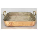 Large France heavy cooper roaster w/ brass handle-