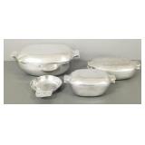 4 pcs Nambe cookware, etc incl 13'L covered