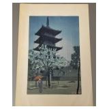 Vintage Katsamatsu Shiro woodblock print-