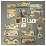 Group vintage foreign coins & currency