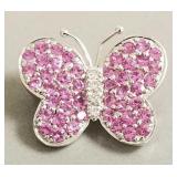 18k white gold butterfly pendant set with diamonds