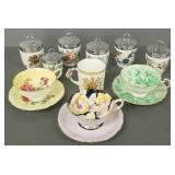 10 pcs bone china incl Worcester egg coddlers,