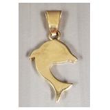 14k gold dolphin pendant- 2.0g
