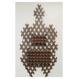Walnut magazine rack w/ white porcelain buttons-