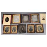 10 antique cased etc photos incl 2 civil war era,