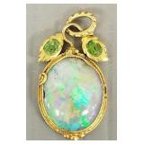 Vintage 14k pendant s/w oval opal &