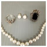 Gp jewelry incl 20" graduated pearl necklace w/