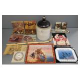 Gp incl 5 gallon jug, asst. art incl vintage