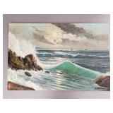P. Amabile signed oil painting on canvas- seascape