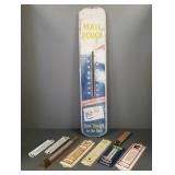 9 thermometers incl Tums, Mail Pouch, etc-