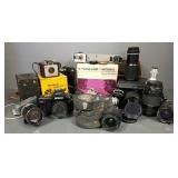Gp vintage cameras, camera lenses, etc (untested)