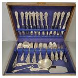 82 pcs sterling silver Rose Point flatware- 76 toz