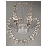 Vintage 16"L Art Deco necklace s/w clear stones &