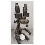 Antique Spencer binocular microscope- 14"H at