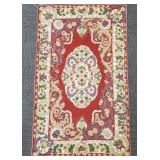 Crewel work woven rug- approx 3