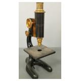 Bausch & Lomb microscope in wood case- 14 1/2"H