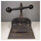 Antique iron book press- 15"H 15"W