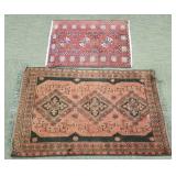 2 handtied oriental rugs approx 50" x 29" &