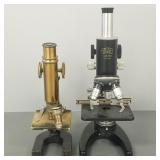 2 vintage microscopes: Zeiss Winkel & Bausch
