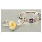 2 sterling silver bracelets- 1 s/w amethyst & 1