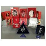 Gp Christmas ornaments incl Waterford, Swarovski,