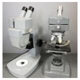 2 vintage microscopes- 1 Bausch & Lombe & 1