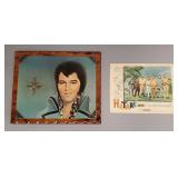Elvis wood wall clock (currently working) &