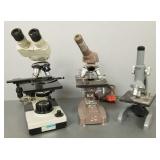 3 vintage microscopes incl Bausch & Lomb,