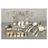 2 weighted sterling silver two piece candelabra &