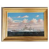 Oliver Houston signed 11-36 oil painting on board-